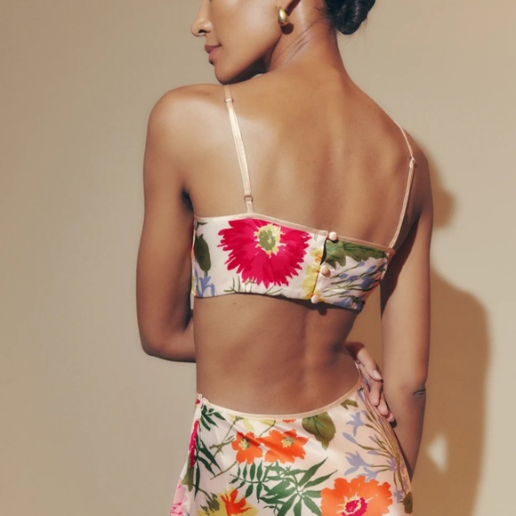 Reformation Poppies Silk Dress Multi - Size 8 - Picture 5 of 5